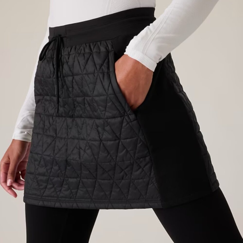 Athleta Solstice Skirt Quilted Black 10